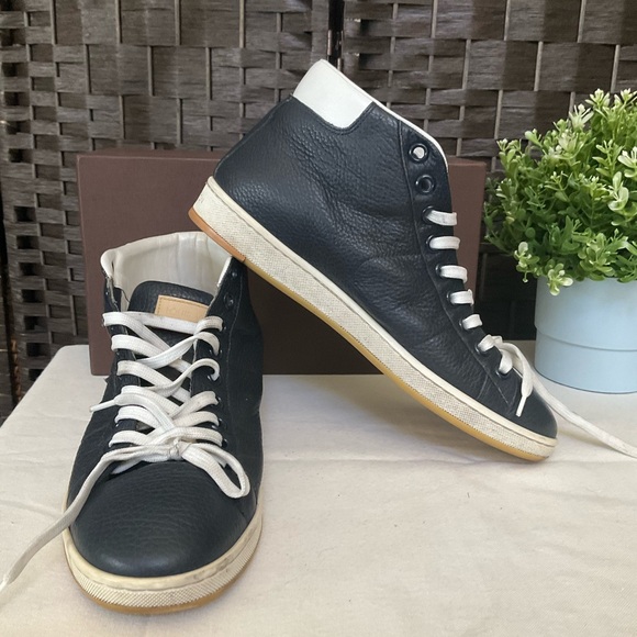 Louis Vuitton Leather Hi Top Sneakers in black - Picture 1 of 14